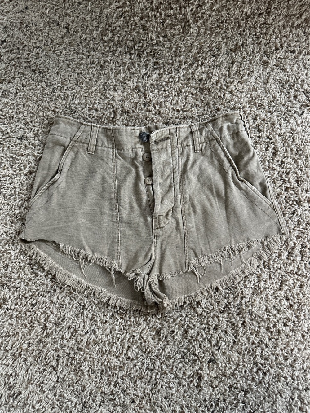 Free People Brown & Green Cargo Shorts – Size 6